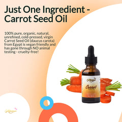 Allurials carrot seed oil facial care image highlighting soothing, smooth skin benefits