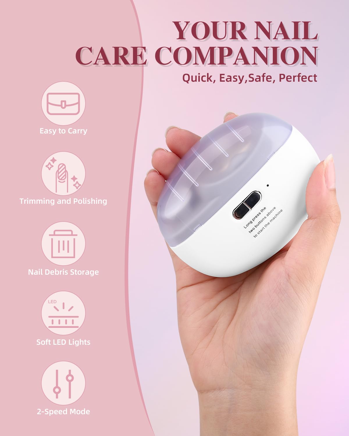 Allyplay 2025 upgraded electric nail clipper with LED light activated for precise nighttime trimming