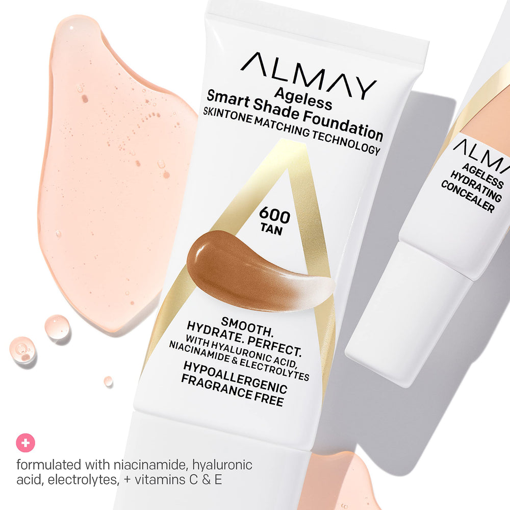 Almay foundation with vitamins C and E provides antioxidant protection.