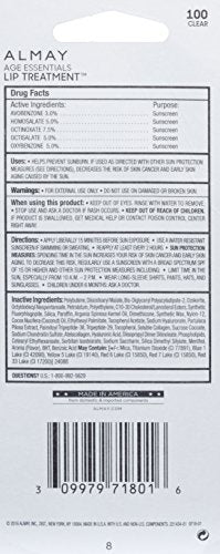 Almay Lip Treatment Age Essentials fragrance-free packaging signaling a gentle, fragrance-free formula.