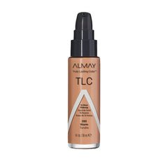 Almay Liquid Foundation 280 Warm bottle shows long-wear finish for all-day color.