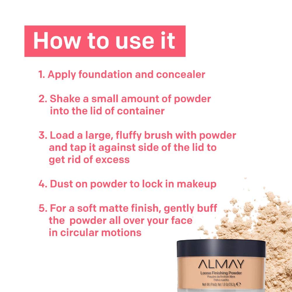 Almay setting powder includes puff for easy touch-ups.