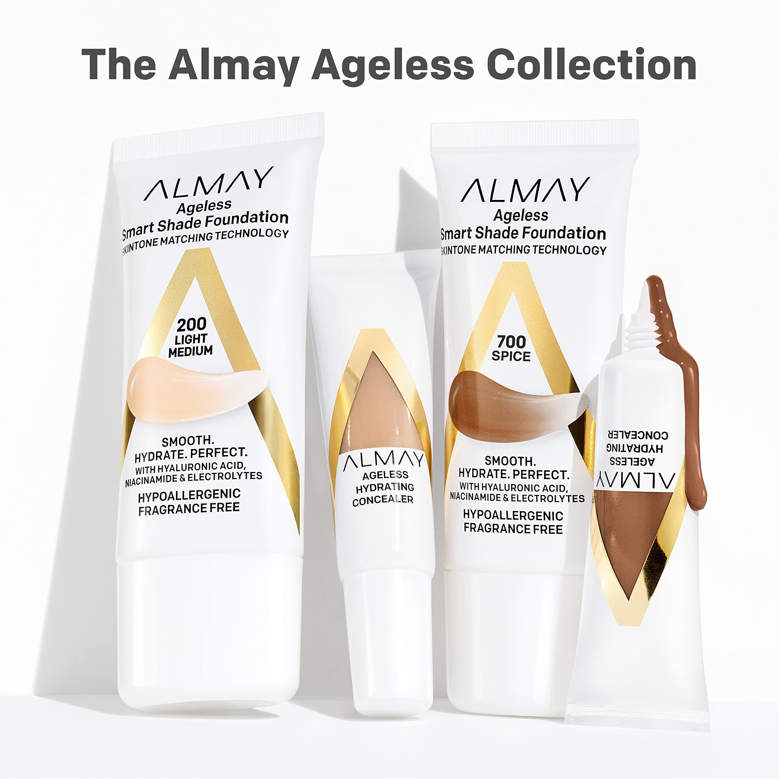 Almay shade 100 Light swatch demonstrates bright, true-to-skin color.