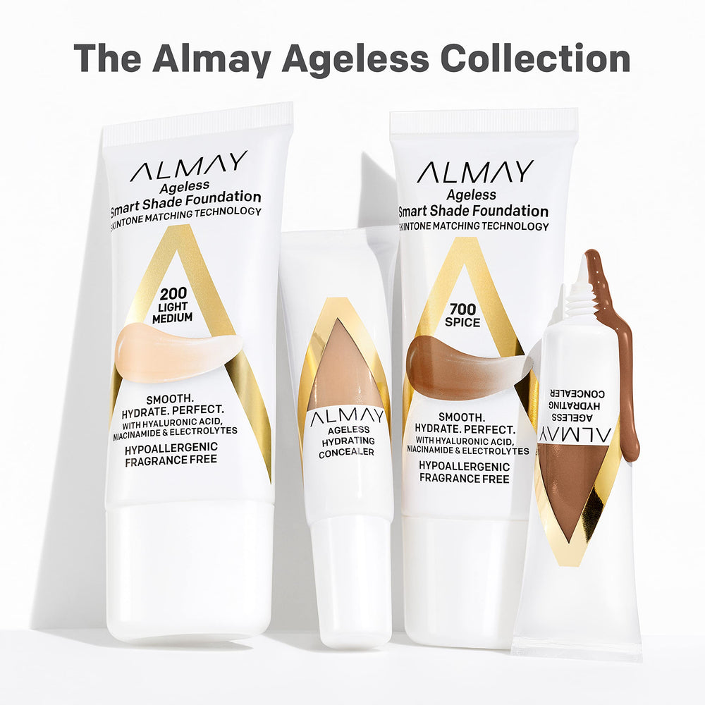 Almay shade 100 Light swatch demonstrates bright, true-to-skin color.