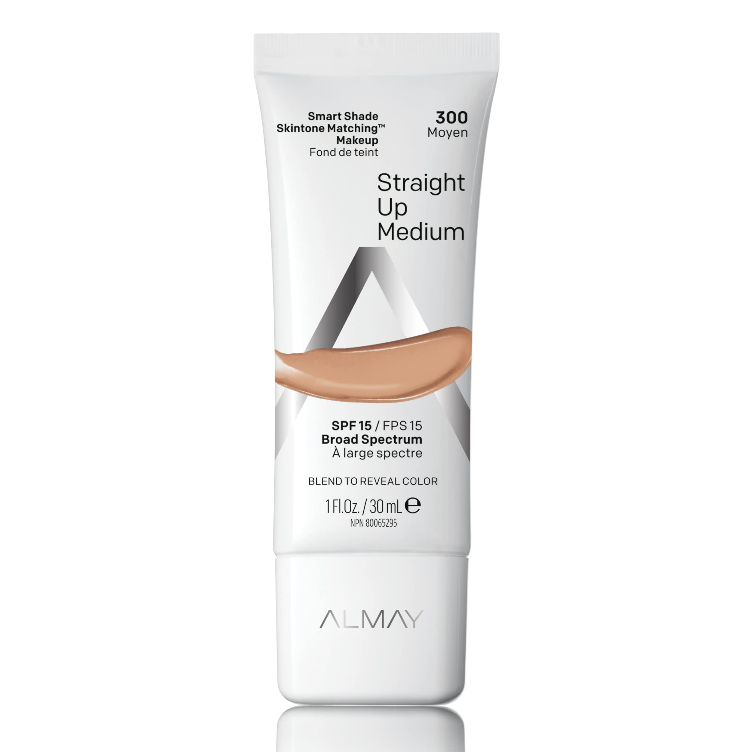 Almay Skintone Matching Foundation bottle shows color-adapting design for instant shade match