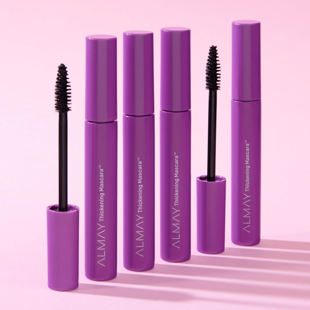 Almay Thickening Mascara provides aloe and B5 conditioning for healthier lashes.