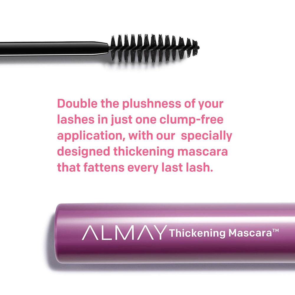 Almay Thickening Mascara lashes separated for full, lush volume and even color.