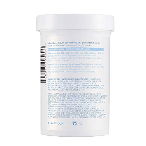 Almay waterproof remover pads lifting stubborn makeup with cleansing