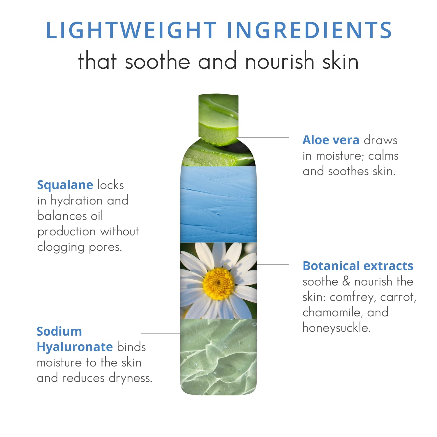Almond Clear ingredients-squalane-hyaluronic show moisture-boosting ingredients for skin