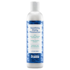 Almond Clear Soothing Daily Moisturizer bottle pump offers quick, lightweight hydration for acne-prone skin