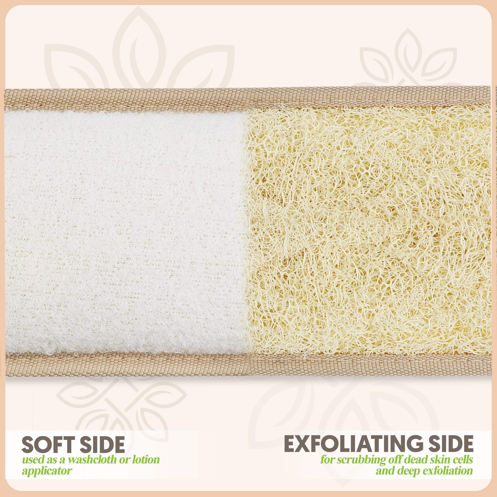 ALMOONI back scrubber gift-packaging with drawstring pouch for gifting.