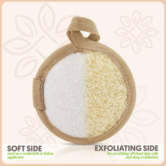 ALMOONI face loofah sponge double-sided with terry cloth for oils removal