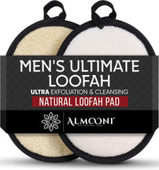 ALMOONI sturdy natural loofah dual-sided design delivers deep exfoliation and gentle cleansing.