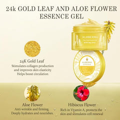 Aloderma gel application in hand promoting soothing, cooling sensation