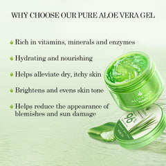 Aloderma Aloe Gel for face and body delivers lightweight, fast-absorbing hydration.