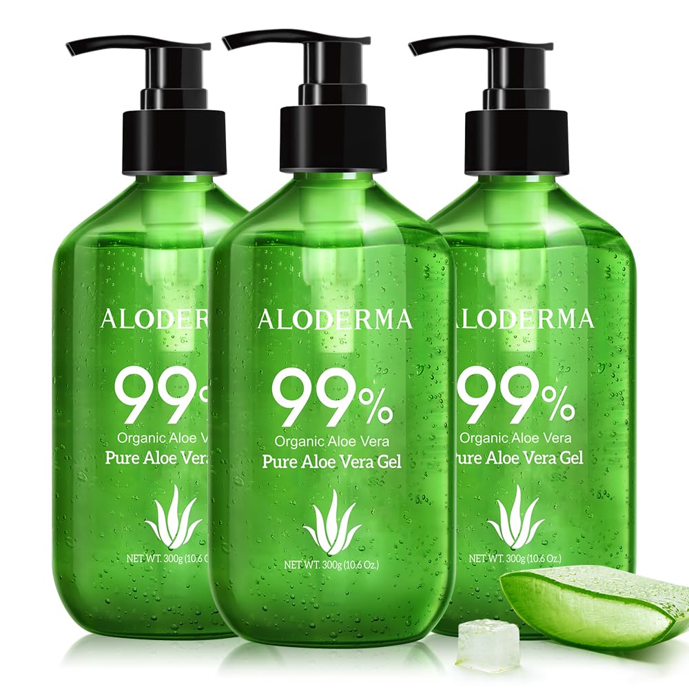 Aloderma Aloe Vera Gel pump bottle ready for easy daily hydration.