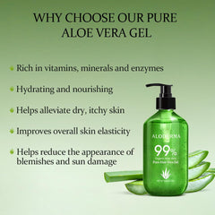 Aloderma gel being applied to sun-exposed skin for cooling relief.