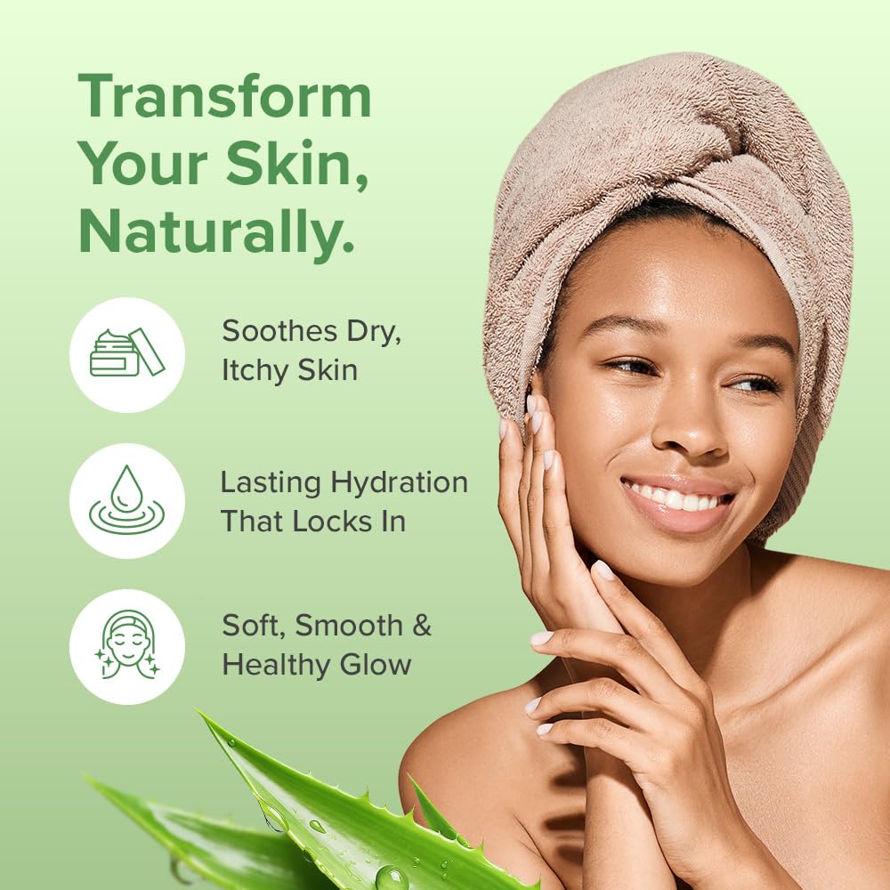 Aloe Infusion shea butter jar demonstrates rich, nourishing skin conditioning