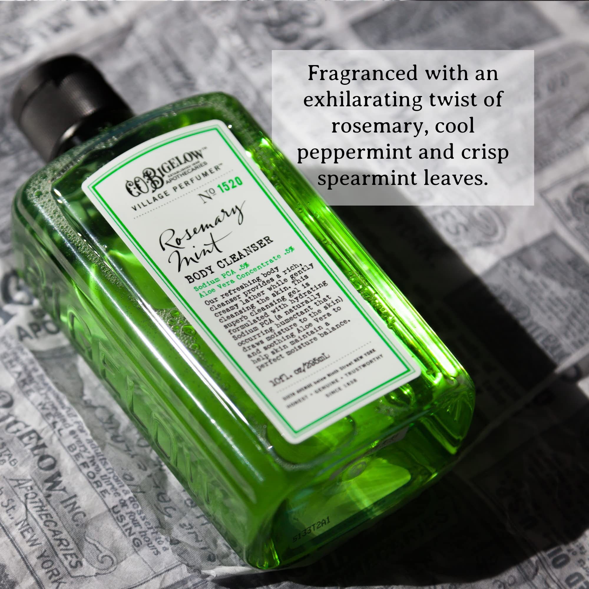 C.O. Bigelow Aloe vera-rich body wash provides gentle moisture.