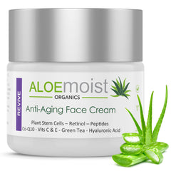 Aloemoist advanced retinol cream bottle showing quick hydration for renewed skin.