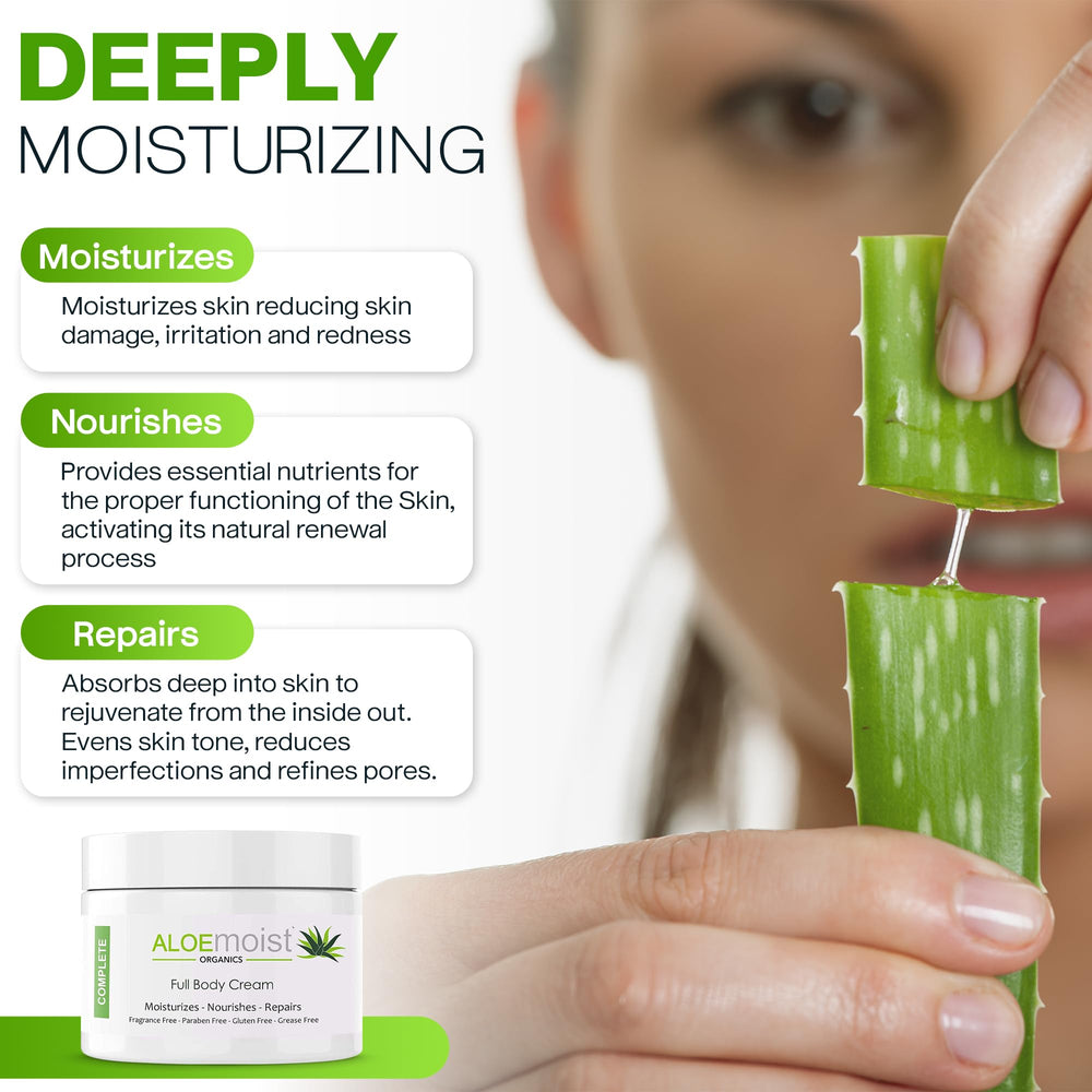 AloMoist ingredients 30 organic items provide vitamins and botanicals for skin