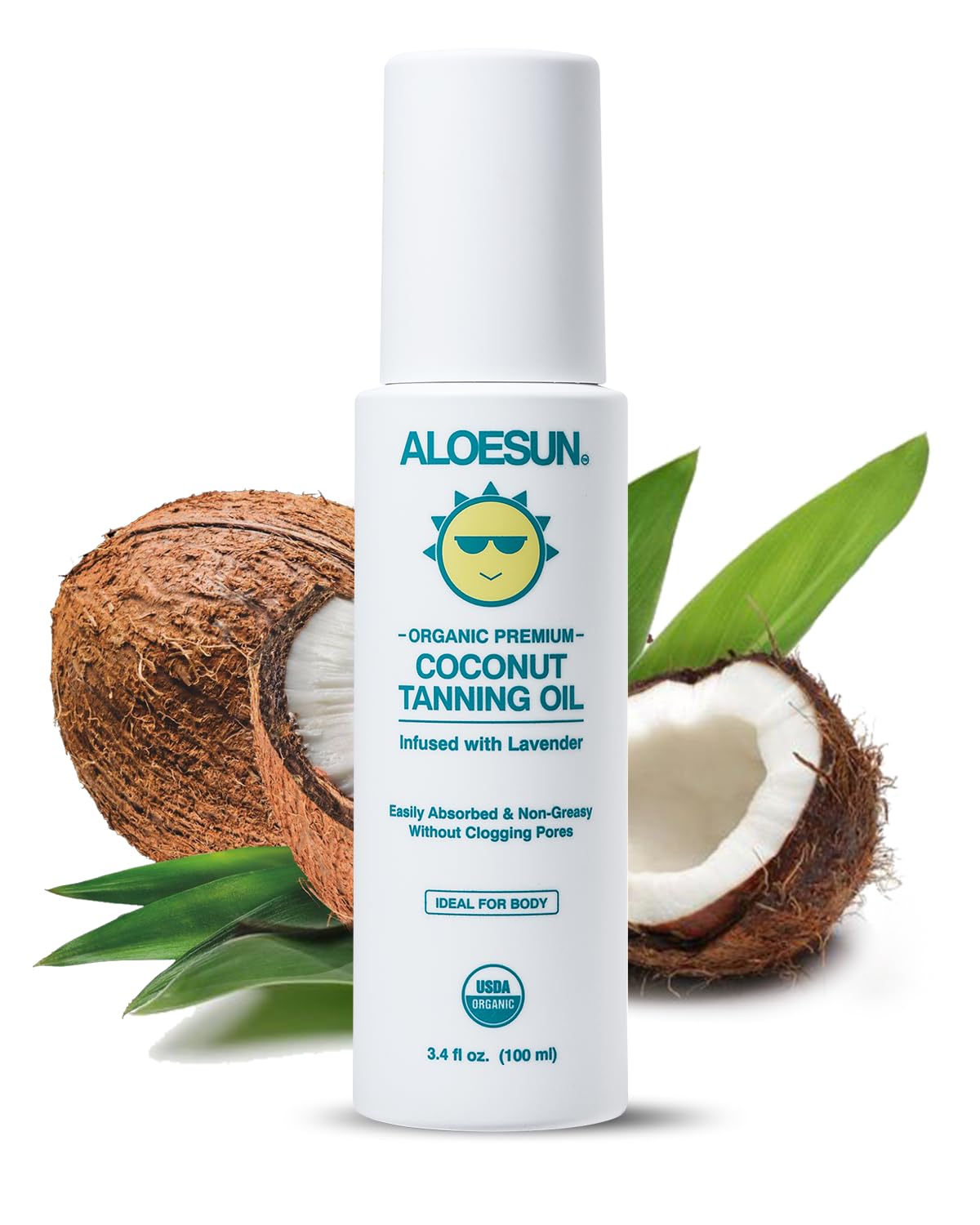 ALOESUN coconut tanning oil spray bottle for even tan.