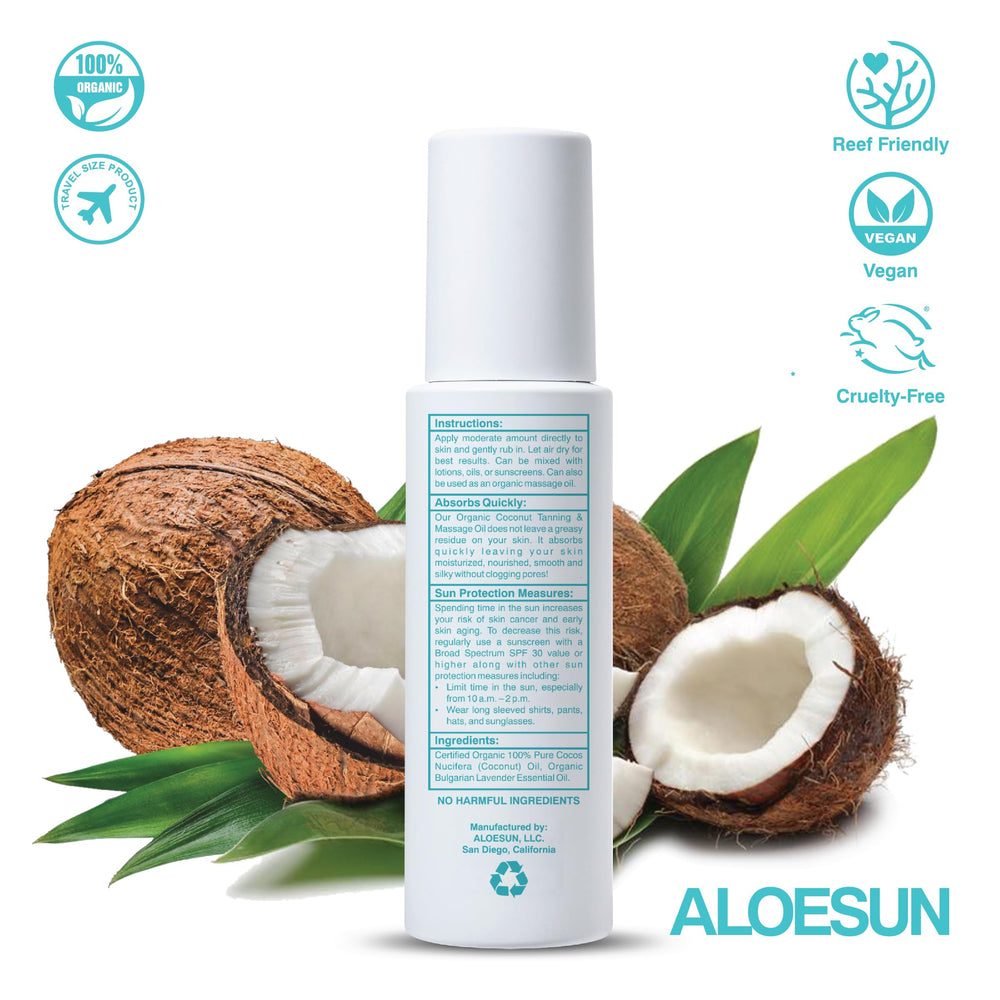 ALOESUN natural glow on skin after using tanning oil.