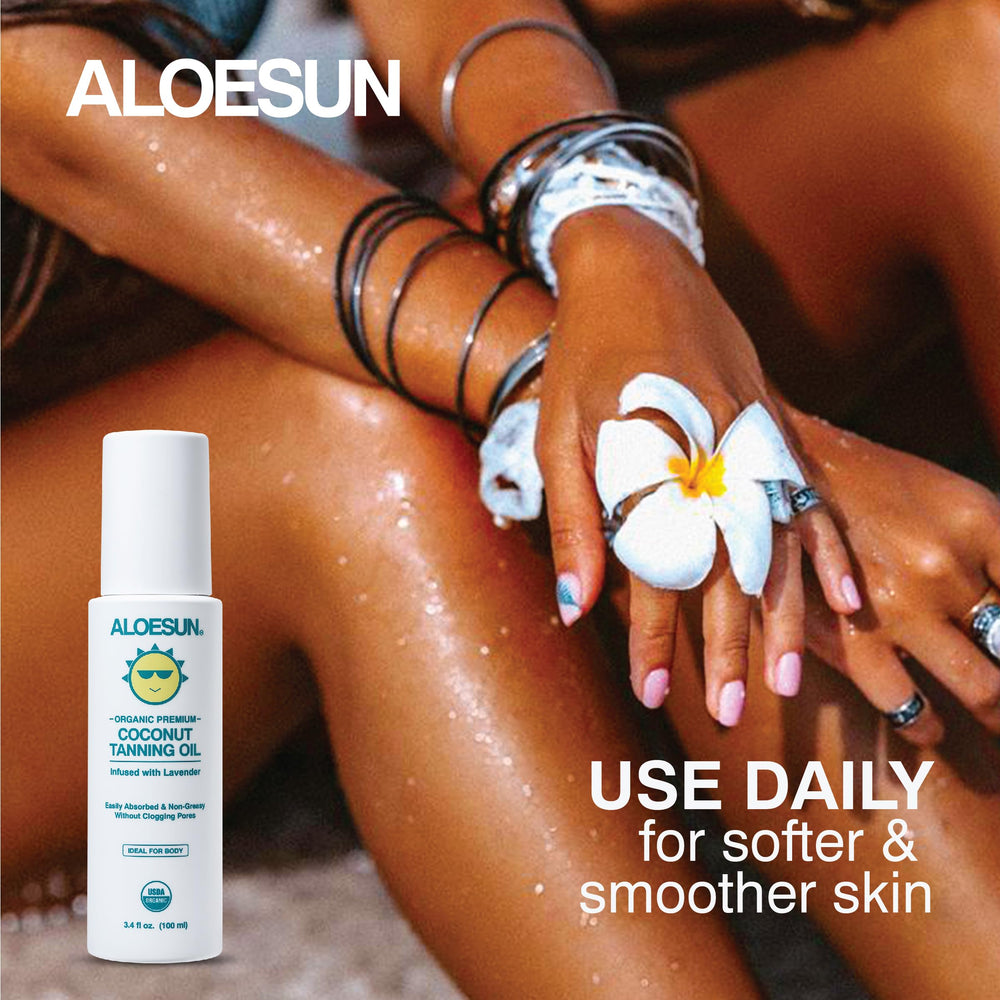 ALOESUN hydrating coconut oil texture soothing and moisturizing skin.