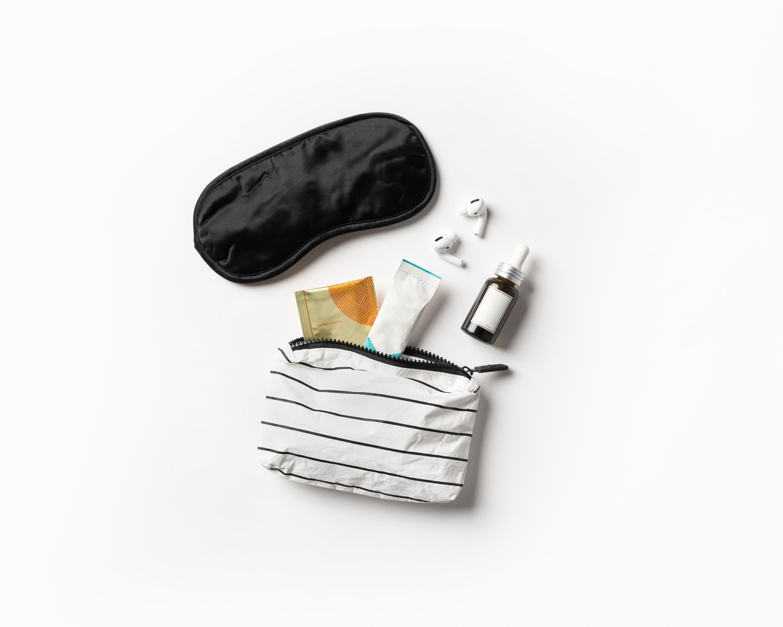 ALOHA Collection Mini Day Palms Pouch rose gold fabric close-up highlights splash-proof durability
