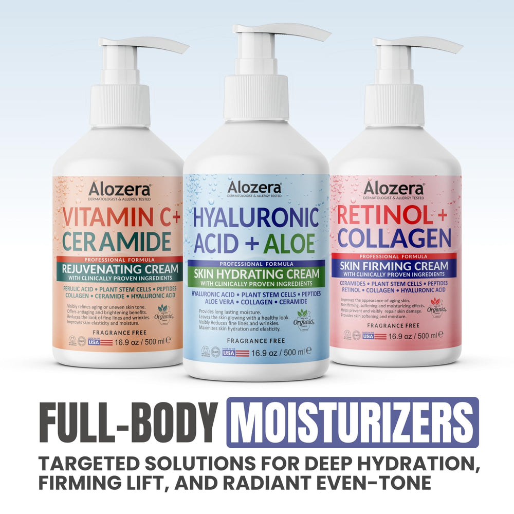 Alozera closeup on treated skin showing hydrated, refreshed appearance