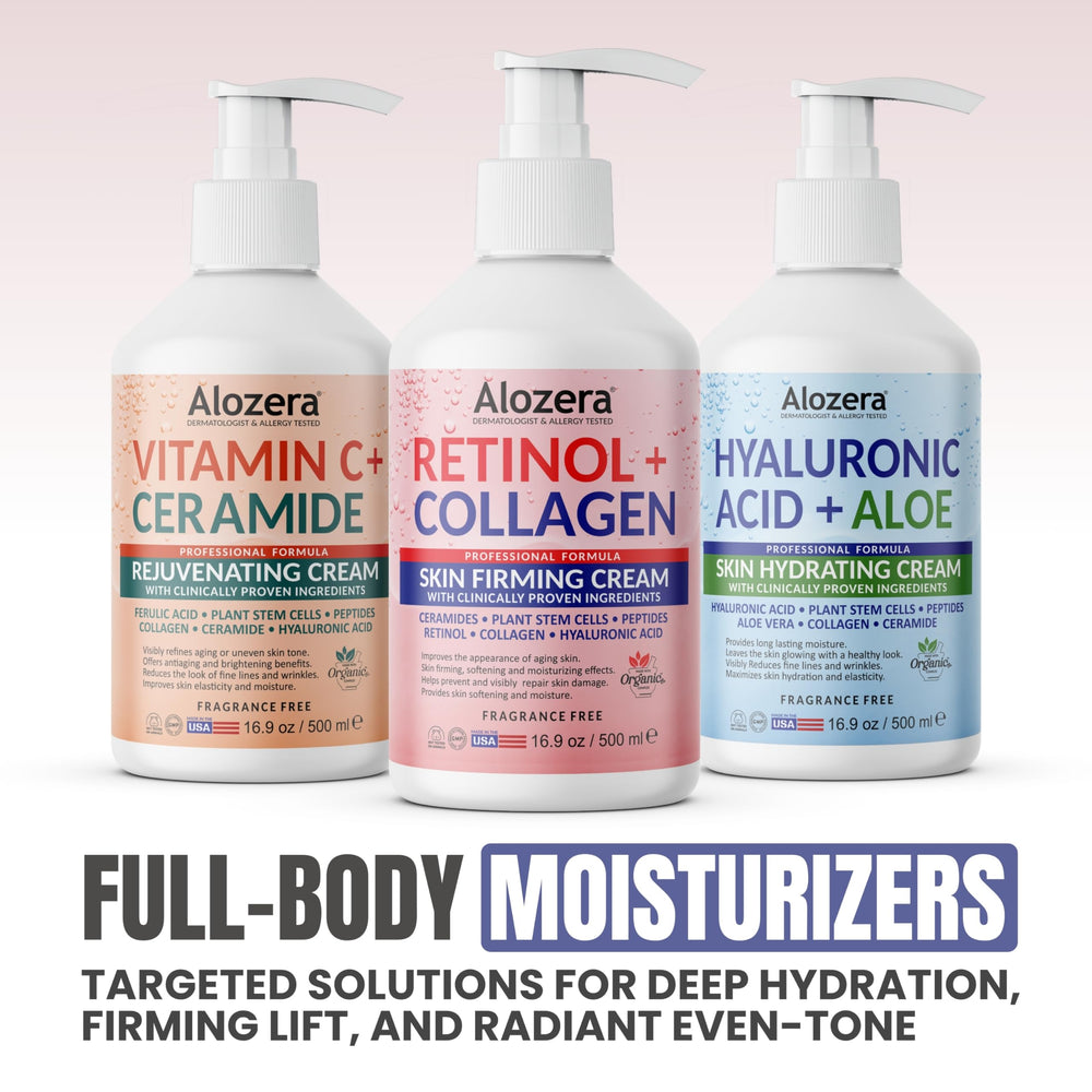 Alozera hyaluronic acid hydration focus in lotion for lasting moisture