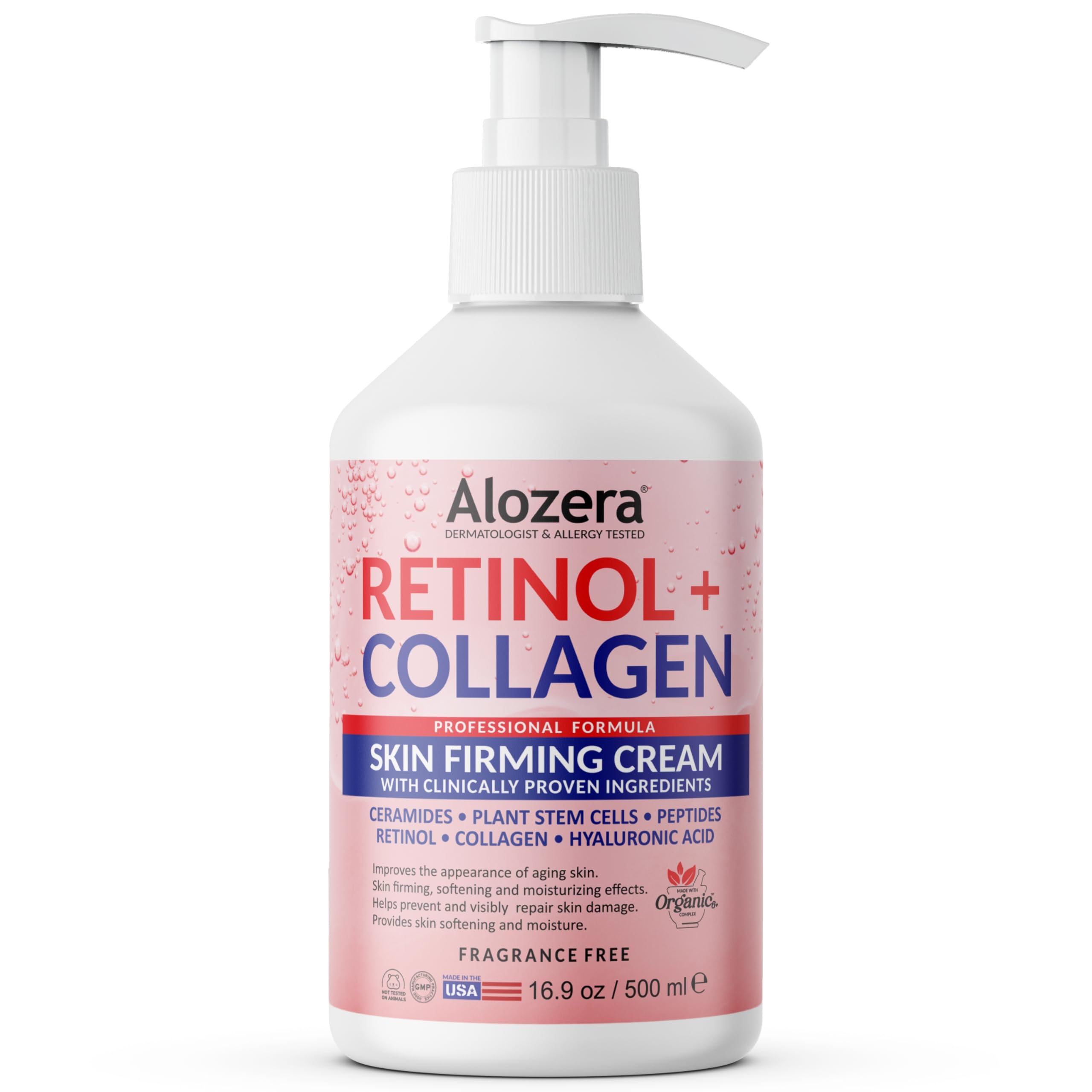 Alozera skin-firming retinol lotion bottle for firmer-looking skin