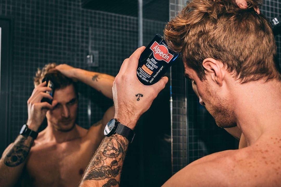 Alpecin caffeine scalp tonic daily-use promoting convenient non-shampoo treatment