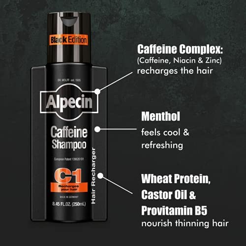 Alpecin Caffeine Shampoo C1 Black Edition pack-of-3 supports regular restocking.