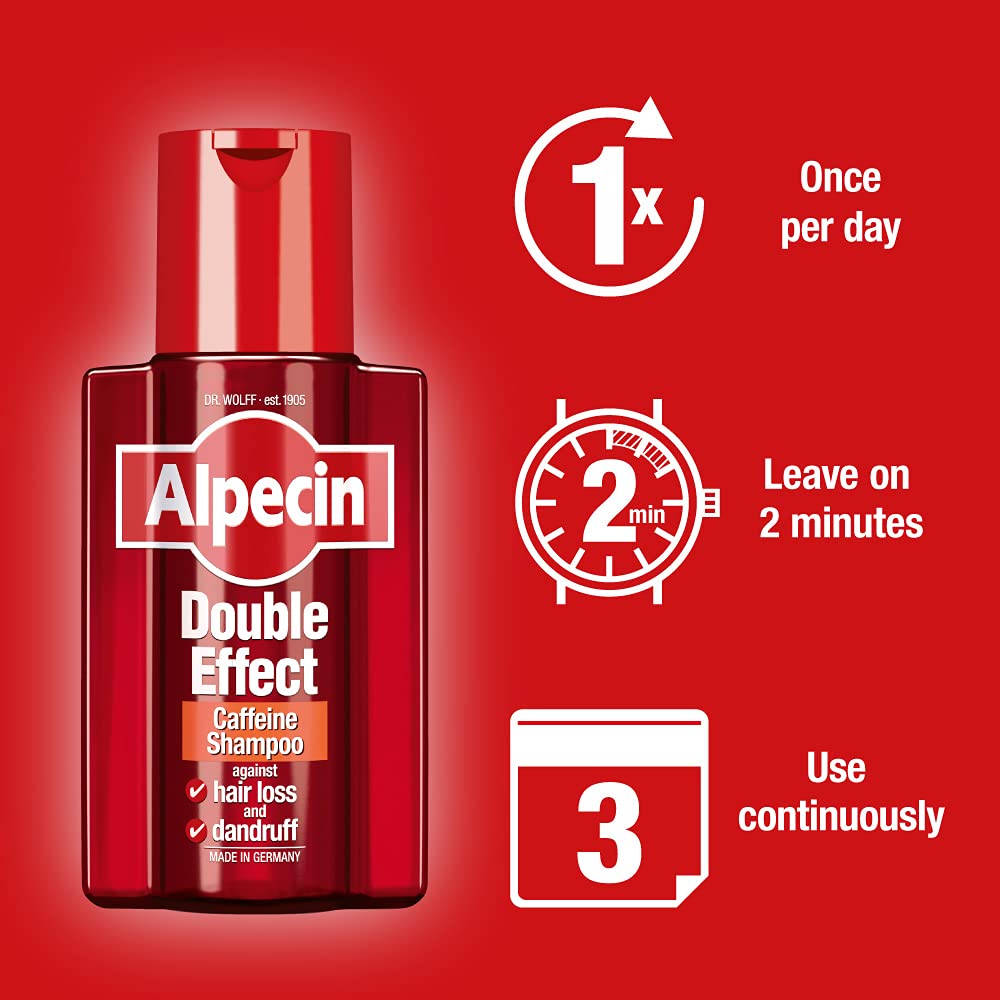 Alpecin Double Effect Shampoo lathering on wet hair during shower