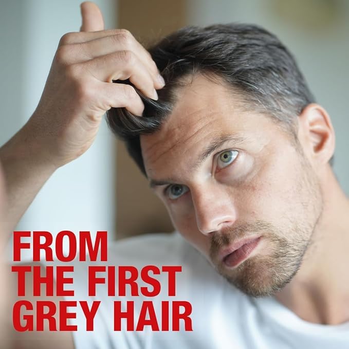 Alpecin Gray Attack finished-hair-look shows subtle darker shade.