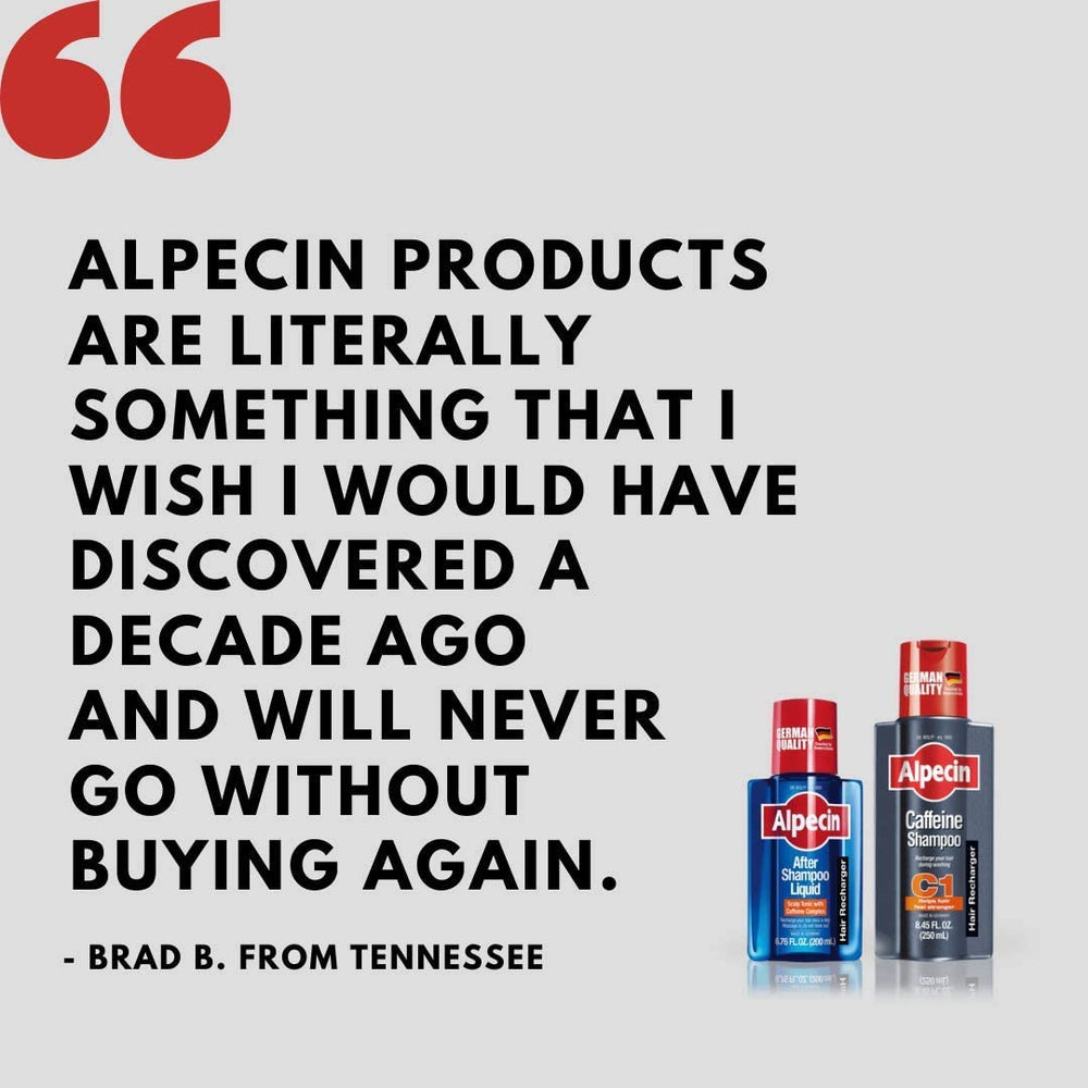 Alpecin pack-of-3 bottles illustrating 3-pack value for ongoing hair care