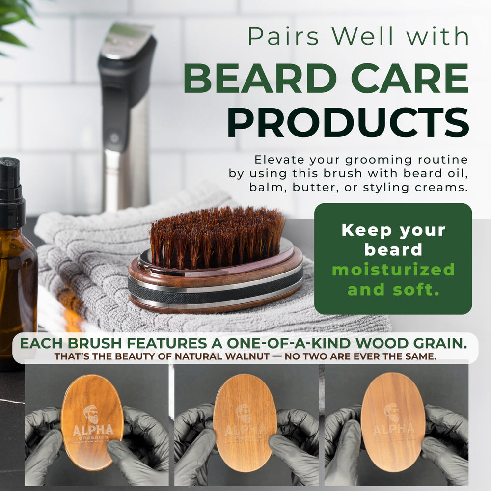 Alpha Organics boar bristle distribution for even oil spread
