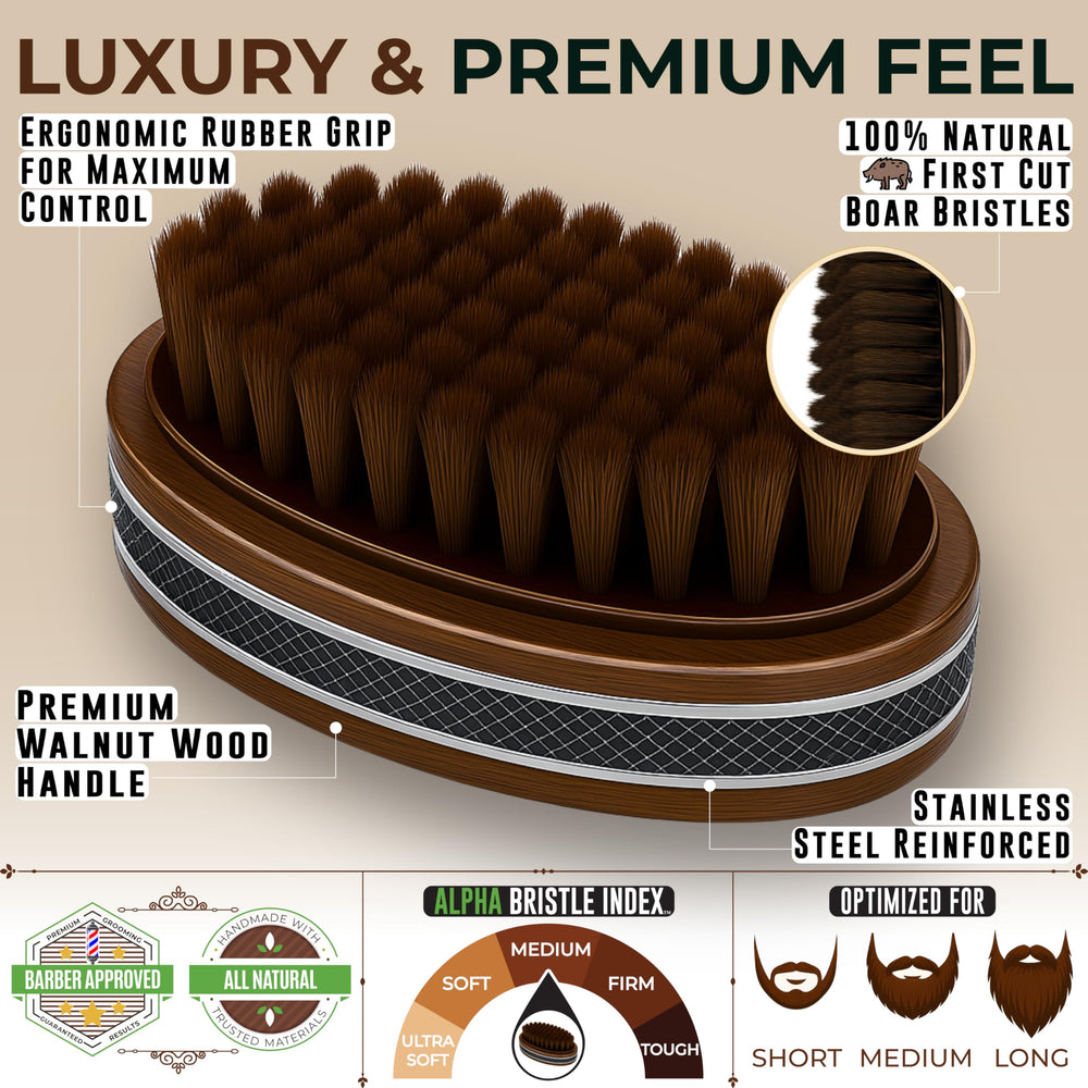 Alpha Organics walnut wood handle close-up showing durable grip