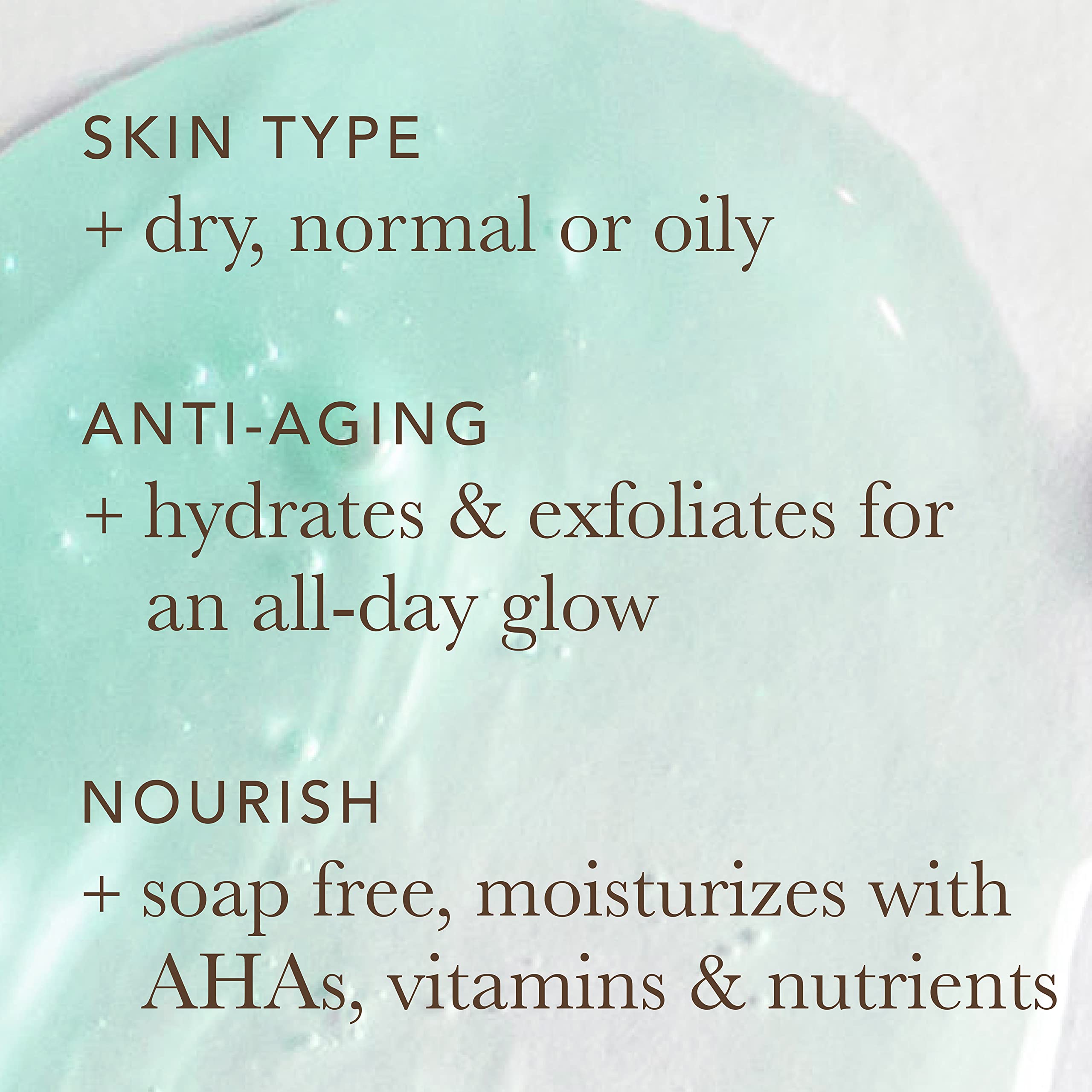 Alpha Skin Care moisturizing body wash glycolic-aha-label focuses on gentle exfoliation
