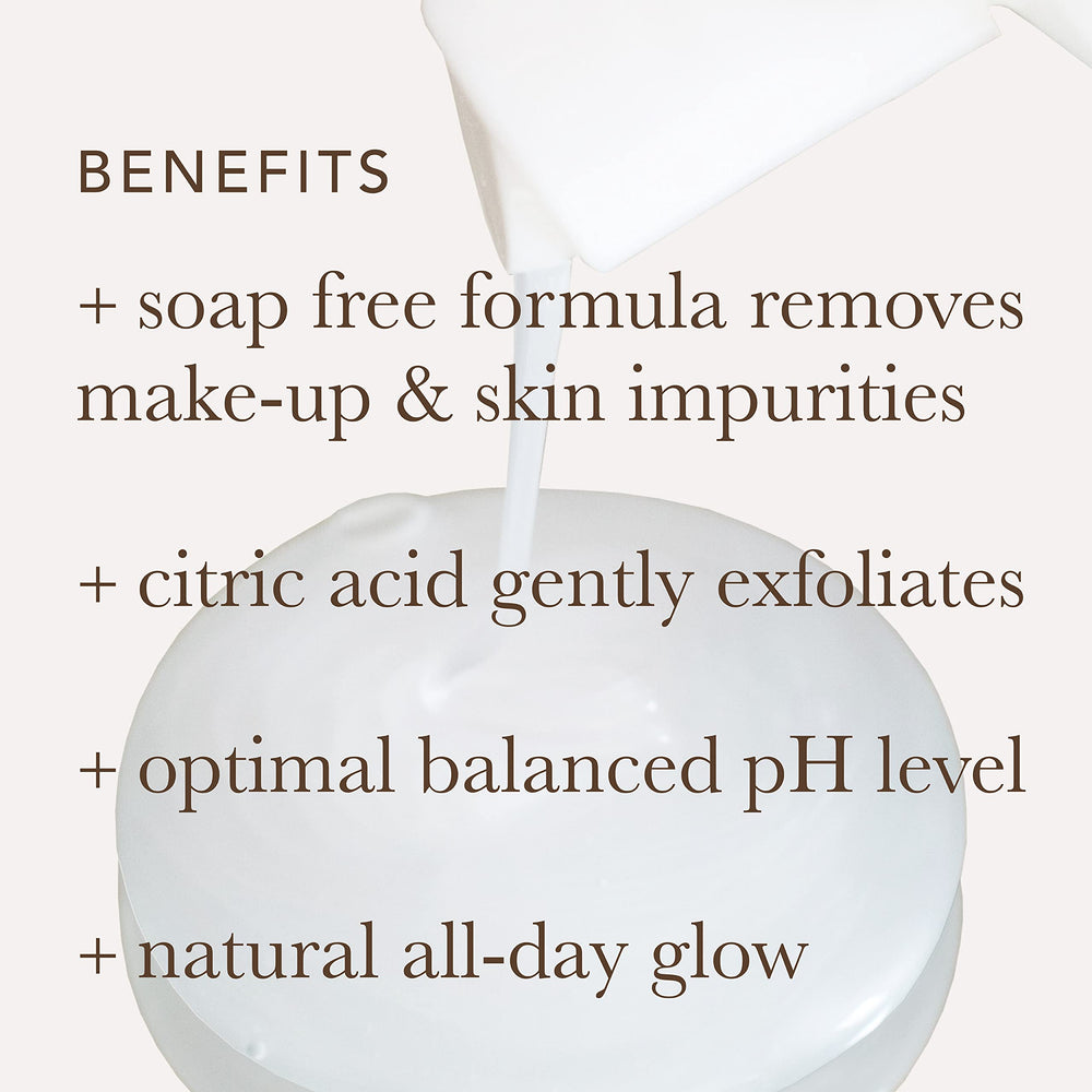 Alpha Skin Care Refreshing Face Wash back-label close-up explains directions and pH balance.