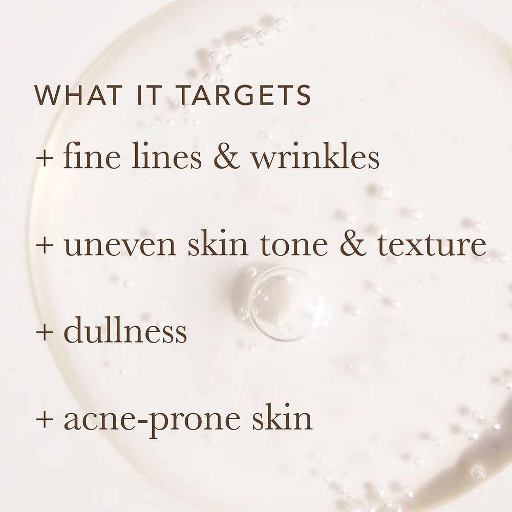 Alpha Skin Care Renewal Serum ingredients focus on vitamins and 14% glycolic AHA.