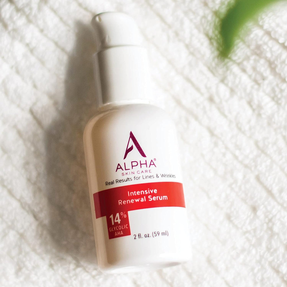 Alpha Skin Care Renewal Serum label detail notes fragrance- and paraben-free formula