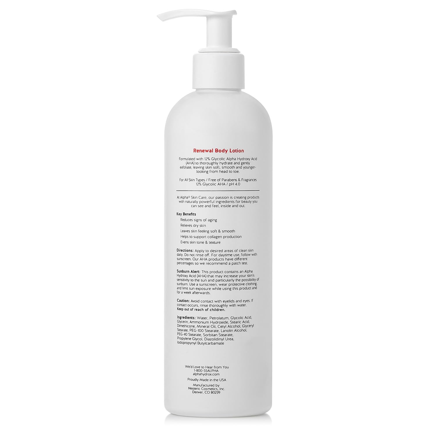 Alpha Skin Care Revitalizing Body Lotion supports more even skin tone