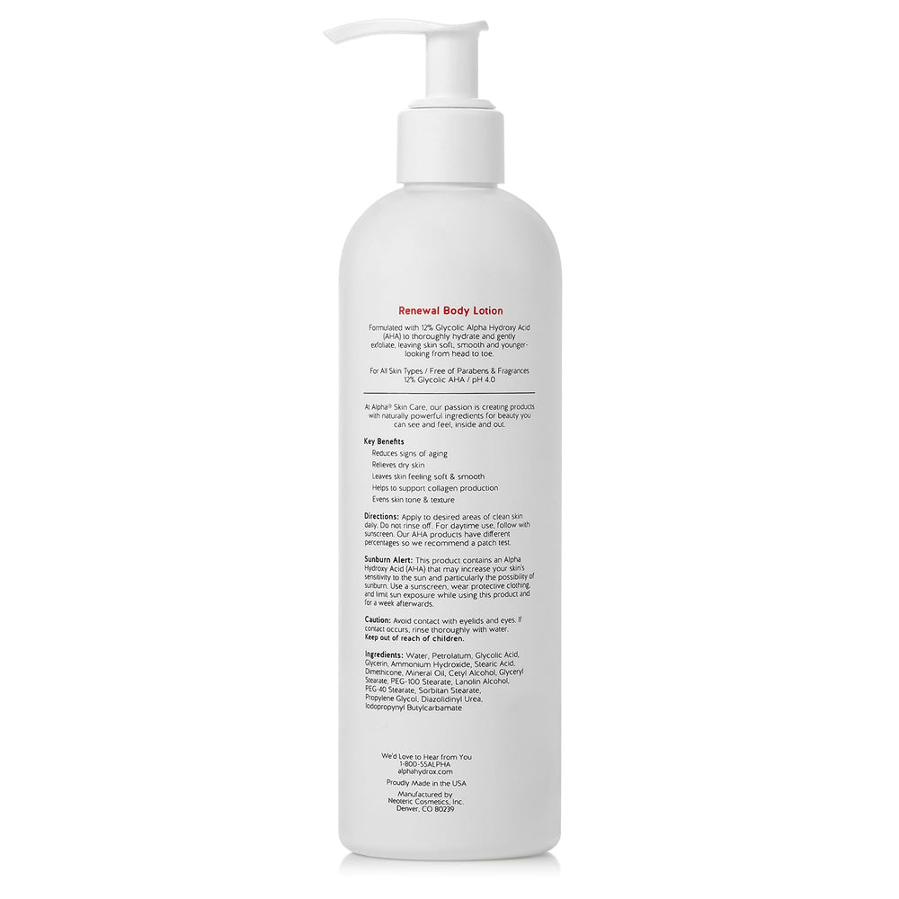 Alpha Skin Care Revitalizing Body Lotion supports more even skin tone