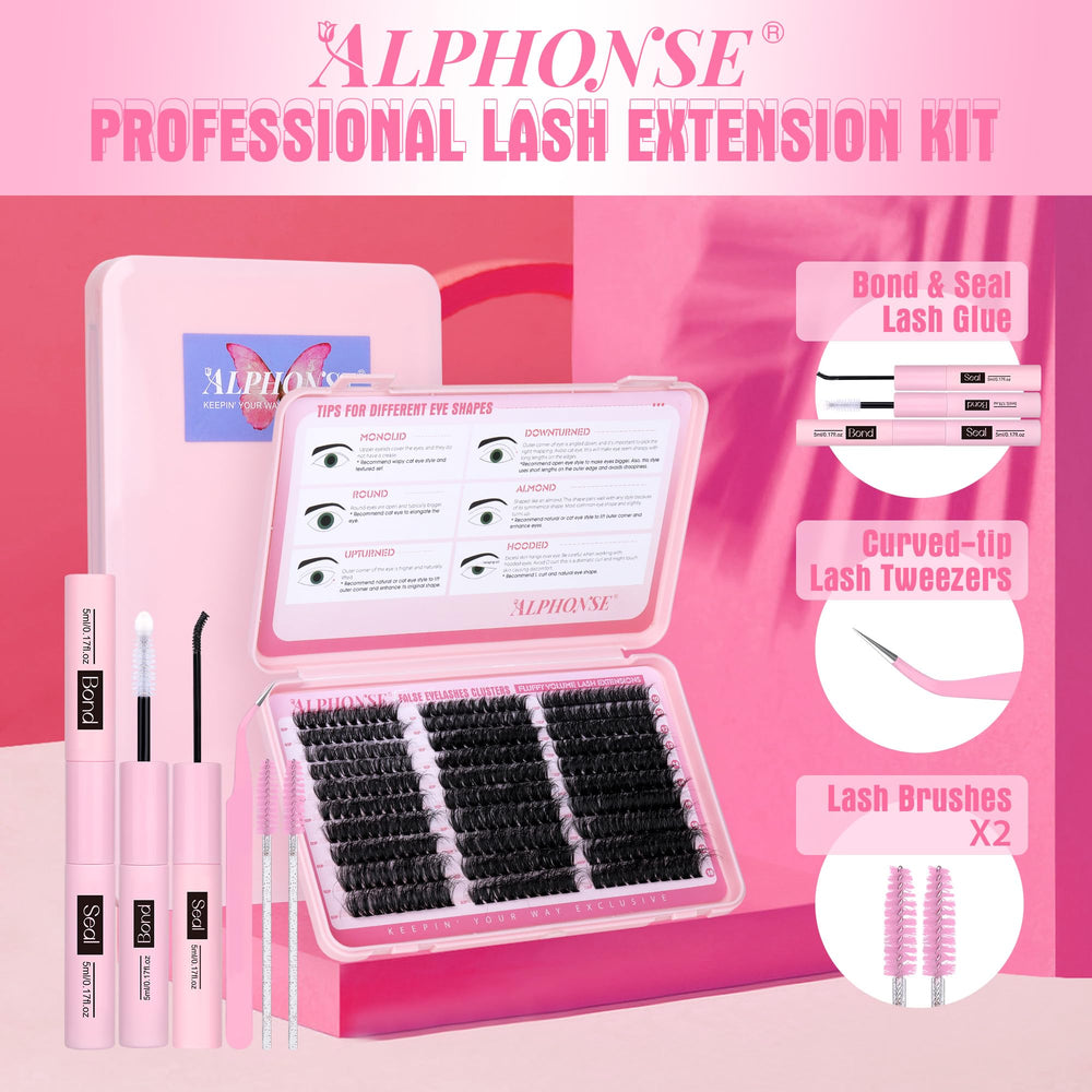 ALPHONSE lash clusters 10-18mm length for cat-eye or round-eye looks