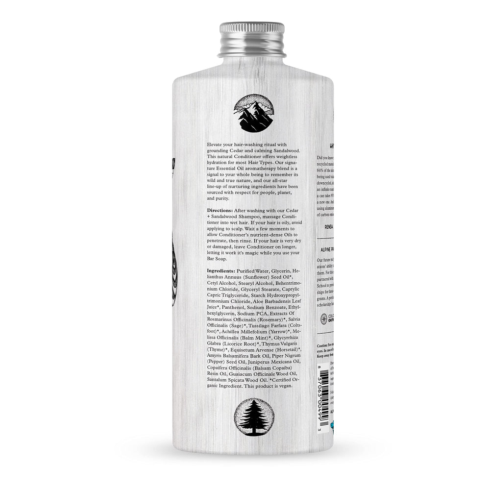 Alpine Provisions Cedar & Sandalwood Organic Conditioner 16.9 oz bottle.