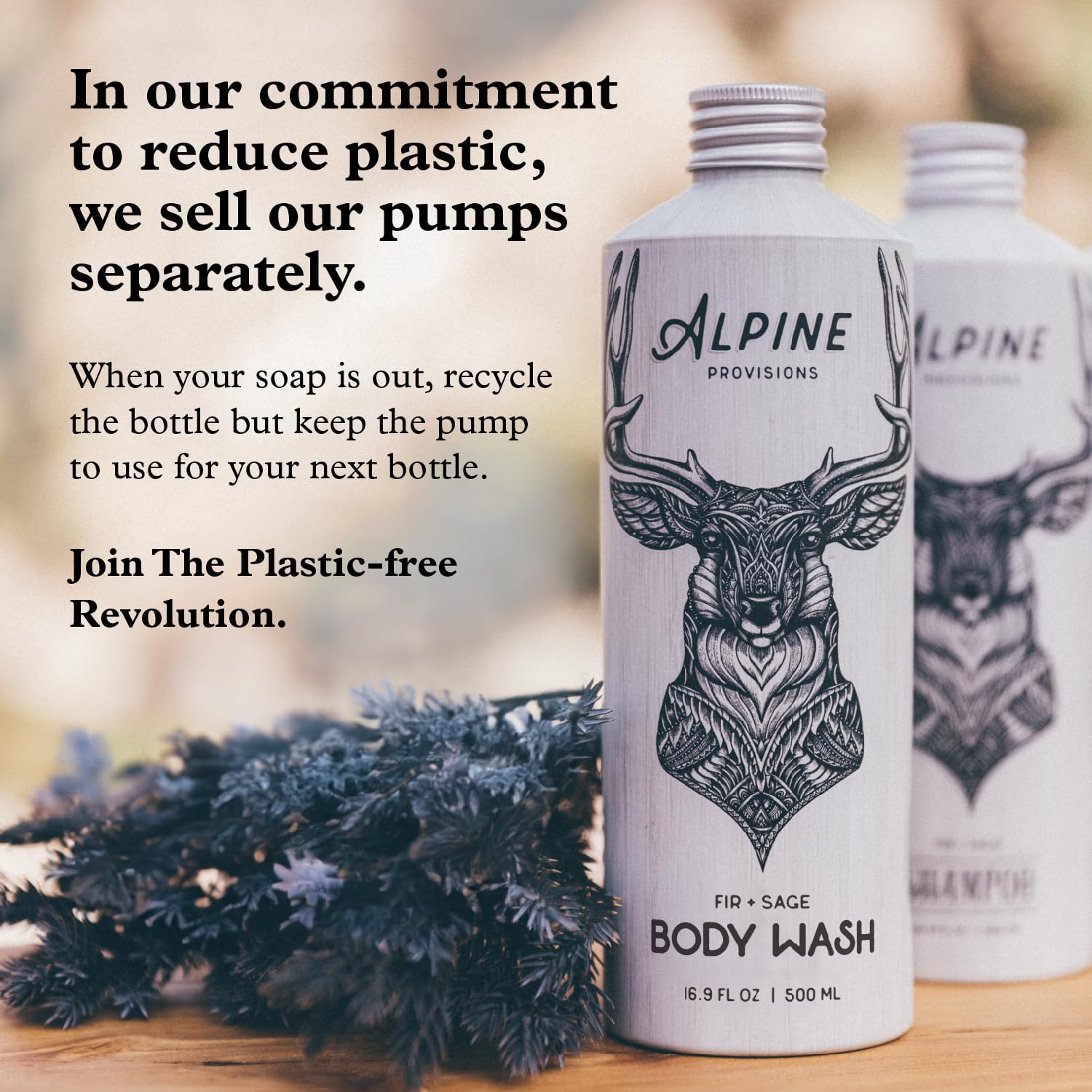 Alpine Provisions Rosemary & Mint Shampoo rich lather for cleansing