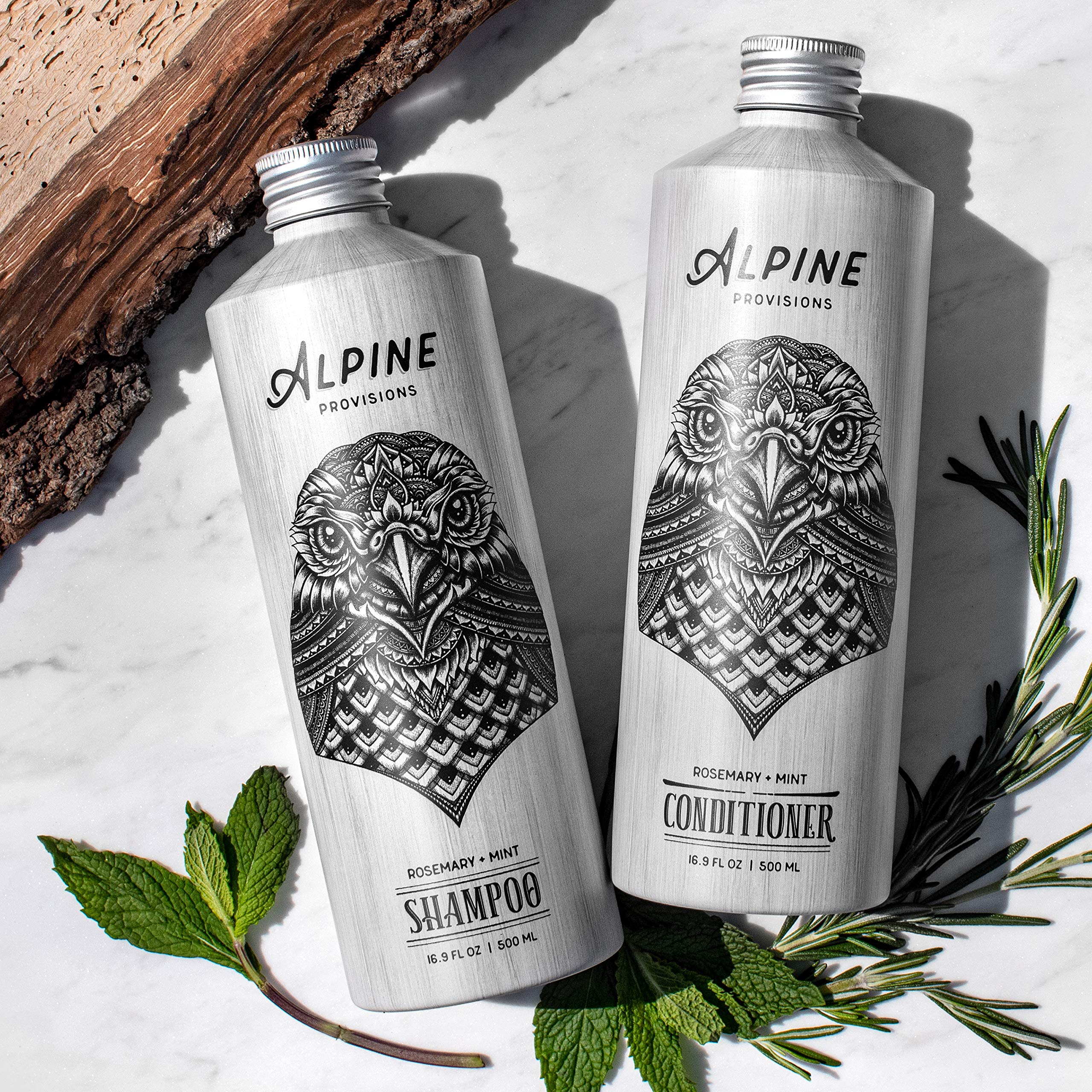 Alpine Provisions Rosemary & Mint Shampoo pour action during daily-use