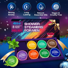 ALPLUG lavender and chamomile steamers promote calm moments during showers.